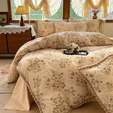 Qfdian  3/4Pcs Printing Bedding Set Skin-friendly Soft Duvet Cover Set Bed Sheet Or Bed Skirt Pillowcases