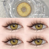 Qfdian  1Pair Natural Brown Contact Lenses for Eyes Colored Lenses Gray Pupils Big Eye Lenses Fashion Beauty Contacts Yearly