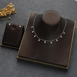 Qfdian  Sexy Water Drop Pendant Necklace for Women Gold Color Link Chain Choker Wedding Jewelry Elegant Evening Party Birthday Gift