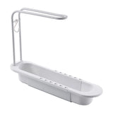 Qfdian Telescopic Sink Drain Rack Soap Sponge Holder Self Adhesive Kitchen Paper Towel Holder Punch Free Roll Kitchen Acces