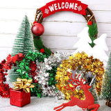 Qfdian  7.5m/8.2Yard Christmas Tree Decor Gold Silver Red Sparkly Star Wire Christmas Decorations Xmas Home Party Birthday Party Wedding