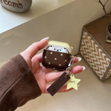 Qfdian  ins Korean simple contrasting color star with pendant AirPods Pro3 protective cover, the new model is suitable for Apple