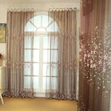 Qfdian  European Pastoral Embroidered Flower Curtains for Living Dining Room Bedroom White Gauze Bay Window Korean Window Screen Balcony