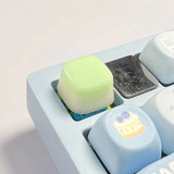 Qfdian DIY Transparent Jelly Pudding Keycap Personalized Cross Shaft Mechanical Keyboard Key Caps Original Dripping 1Pc