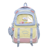 Qfdian High-capacity Casual Contrast Color Backpacks Y2k Aesthetic Transparent Schoolbags Streetwear Students Patchwork Backpack Women