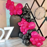 Qfdian  74Pcs Black Rose Red Balloons Arch Garland kit,for Birthday Party Anniversary Weddings Singles' Party Valentine's Day Decoration