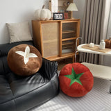Qfdian Thickened Cushion with Tomato-Shaped Pillow Vegetable Mushroom Persimmon Round Cushion Pad for Window Seat Pillows for Bedroom