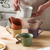 Qfdian  300ml Ceramic Cup Home Multicolor Breakfast Oat Cup Office Large Capacity Coffee Milk Cup Holiday Gift Kitchen Accessories