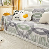 Qfdian  New Grid Sofa Cover Blanket Universal  Fast Non Slip Cover Cloth Towel  Small Fresh Style Oversized Sofa Towel Delicate Touch