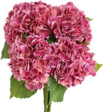 Qfdian 4 pcs Hydrangea Artificial Flowers Real Touch Latex Artificial Hydrangea for Wedding Bouquet Party Home Decor