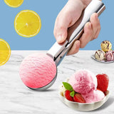 Qfdian Stainless Steel Ice Cream Spoon Multifunctional Cream Spoon Fruit Spoon Round Ball Spoon Ball Digger