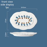 Qfdian  Japanese Hand-painted Flower Tableware, Ceramic Dessert Dishes, Dessert Pastry, Heart, amphora Plate, Lace Bowl, Retro, Creative