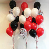 Qfdian  Red Black White Balloon Set Casino Party Decor Ballon Racing First Birthday Graduation Baby Shower Helium Globos Home Decoration
