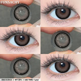 Qfdian  1 Pair Black Series Contact Lenses for Eyes Big Blakc Eyes Softlens Beautiful Pupils Natural Brown Lens Yearly Cosmetic
