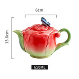 Qfdian Ceramic Rose Coffee Cup Saucer Exquisite Butterfly Kettle Afternoon Camellia Flower Teacup Flower Decoration Milk Coffee Cup New