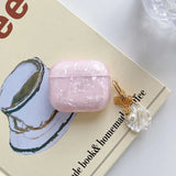 Qfdian Luxury Purple Pearly Shell Pendant Silicone Case For AirPods 1 2 3 4 pro 2 Wireless Bluetooth Earphone Accessories