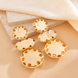 Qfdian  Exaggerated, bold, and irregularly shaped round pendant earrings, punk-style eardrop accessories, party gifts, and jewelry
