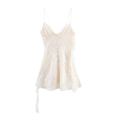 Qfdian  Sequin Mini Dress Woman Sexy Slip Party Dresses for Women Summer Backless Women's Dress Straps Beach Short Dresses