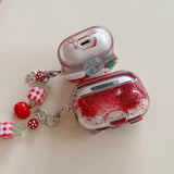 Qfdian  Christmas 3D Snowman Gloves Shiny Quicksand Case For AirPods Pro3 2025 Airpod 4 3 2 Pro 2 Luxury Moving Sand Earphone Hard Cover