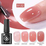 Qfdian 7ml Crystal Jelly Nude Rubber Base Gel Transparent Semi-permanent Varnish UV LED Construction Gel Nail Art Manicure