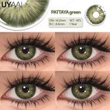 Qfdian  1 Pair Fashion Lenses Colored Contact Lenses for Eyes Beauty Green Eyes Lenses Natural  Brown Lens Grey Lens