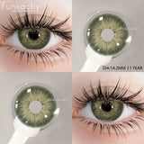 Qfdian 1 pair Colorcon Contact Lenses for Eyes Black Lenses Beautiful Cosmetic Pupil Blue Lenses Big Eyes Contacts Lens Yearly