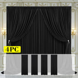 Qfdian  4 Panels-5ft x 10ft Wrinkle Free Pink Backdrop Curtain, Pink Wedding Backdrop Drapes, Silky Polyester Back Drop Cloth for Birthd