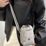 Qfdian  Streetwear Casual Simple Mini Cellphone Bags Y2k Aesthetic Fashion Trendy Shoulder Bag Women Vintage Pleated Handbags Crossbody