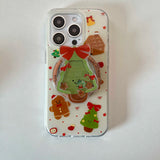 Qfdian Cartoon cute christmas shell magnetic for iphone 15promax 16 13 14pro 15 pro max 13pro 16pro 14 puppy stand holder phone case