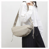 Qfdian Nylon Vintage Women Trendy Shoulder Bag Grunge Fashion Casual All Match Handbags Y2k Aesthetic Simple Office Lady Crossbody Bags