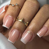 Qfdian 24Pcs Solid Color Wine Red Design Fake Nail Short Square Press on False Nails Simple Detachable Finished Full Cover Nail Tips