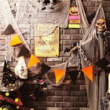Qfdian  400x80 Inch Oversized Halloween White Creepy Cloth 33x6.5ft Spooky Fabric Cloth for Haunted House Creepy and Spooky Halloween D