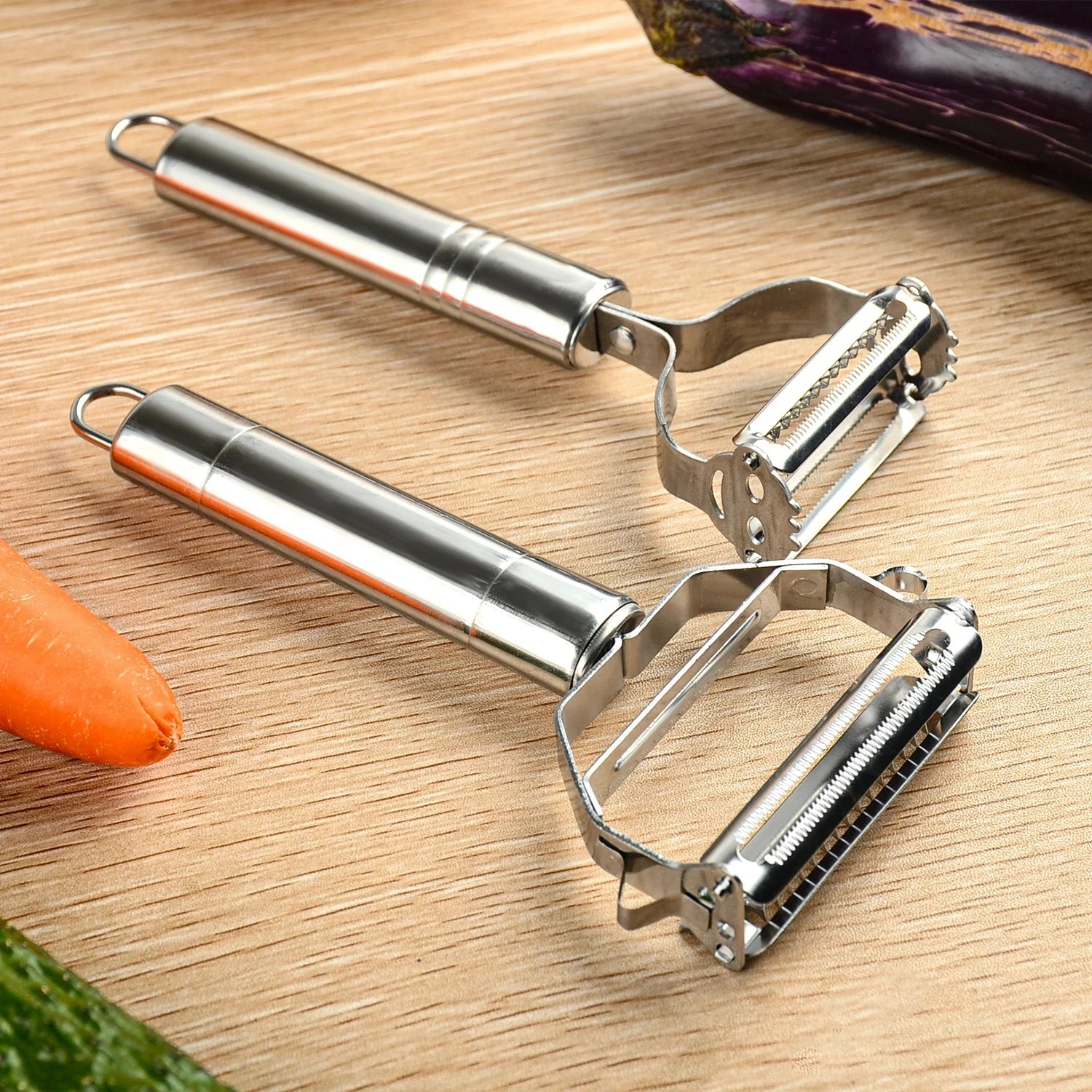 Qfdian Stainless Steel Peeler Fruit Vegetable Melon Potato Carrot Cucumber Multifunction Grater Julienne Peeler Slice Home Kitchen Tool