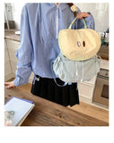 Japanese Letter Embroidery Schoolbags Y2k Aesthetic Student Casual Travel Backpacks Contrast Color Sweet Kawaii Bags for Women