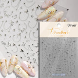 Qfdian 1pcs White 5D Pearl Lace Wave Lines Nail Art Stickers Elegant Exquisite Nail Decoration Decals DIY Self Adhesive Transfer Slider