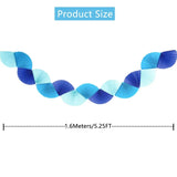 Qfdian  Blue Paper 3D Fans Flower Garland Hanging Flower Banner Wall Decoration for Wedding Birthday Baby Shower Party Streamer Decor