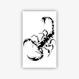 Qfdian  Scorpion Tattoo Sticker Temporary Tattoo Black Grey Wild Dark Cool Design Waterproof Long Lasting Ear Neck Side for Men Women