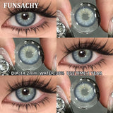 Qfdian  2pcs Black Series Color Contact Lenses Natural Gray Eye Lens Beautiful Pupils Yearly Fashion Brown Softlens Cosmetics