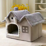 Qfdian  Cat Nest Villa Folding Houses for Small and Medium Sized Dogs and Cats Mattresses Pet Products Winter Kennels