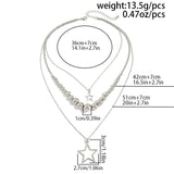 Qfdian  Trendy Y2K Star Pendant Necklace Simple Multi layered Metal Chain Necklace Women's Charm Statement Jewelry Gifts