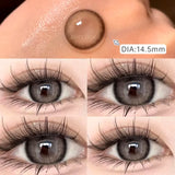 Qfdian  1 Pair/2pcs New Color contact Lenses for Bubble Series Eyes Fashion Natural gray Pupils Brown Beauty Makeup Color Lenses