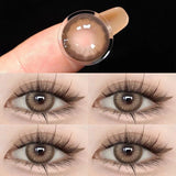 Qfdian Mill Creek 2pcs/Pair Colored Contact Lenses For Big Eyes Myopia Yearly Annual Color Cosmetic Lens Cosplay Beauty Pupils Diopters