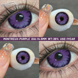 Qfdian 1Pair Fashion Makeup Pampas Series Yearly Purple Contacts Green Eyes Color Lenses Beauty Pupils Eye Color Green Lenses