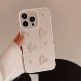 Qfdian Phone case for 13 iphone 15 pro max 15pro 13pro 11 15promax 14 12promax 12 3D pearl love light shell elegant anti-fall conque