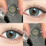 Qfdian 2Pcs Best Selling Color Contact Lenses Myopia Degree -0.00 to -8.00Nature Green Series Soft Lens EyeBeauty Pupil