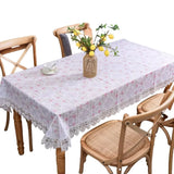 Qfdian  Nordic PVC Printing Tablecloth Washable waterproof oil-proof anti-ironing light luxury high-grade lace lace household tablecloth