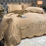Qfdian European-Style Bed Sheet Four-Piece Set 100 Cotton High-End Atmospheric Ice Silk Quilt Cover Pure Cotton Bedding