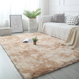 Qfdian White Fluffy Hall Carpet Modern Living Room Bedroom Home Decor Large Mats Thickened Non-Slip Girl Children's Room Pink Furry Rug