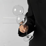 Qfdian  2pcs INS Round Ball Cocktail Glass Champagne Cocktail Glass Martini Glass High-Foot Suitable for Bars Wedding Banquets Parties