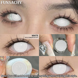 Qfdian  1 Pair Red Cosplay Contact Lenses for Eyes Vampire Black White Lenses for Halloween Eye Makeup Eye Contacts Beauty Lens